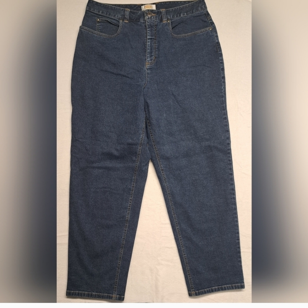 Talbots Women's Straight Leg Blue Jeans Stretch, High Rise